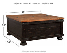 Load image into Gallery viewer, Valebeck - Black / Brown - Lift Top Cocktail Table