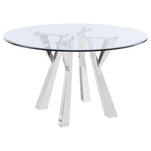 Load image into Gallery viewer, Alaia - Round Clear Glass Top Dining Table - Chrome