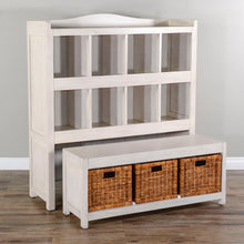 Load image into Gallery viewer, Storage Bookcase And Bench - White