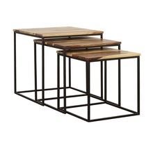 Load image into Gallery viewer, Belcourt - 3 Piece Square Nesting Tables - Natural And Black