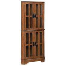 Load image into Gallery viewer, Coreosis - 4 Door Wood Corner Curio Cabinet - Golden Brown