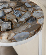 Load image into Gallery viewer, Onyx - Agate Top Nesting Table - Pearl Silver