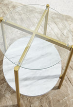 Load image into Gallery viewer, Wynora - White / Gold - Round End Table