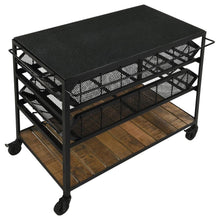 Load image into Gallery viewer, Evander - Marble Top Kitchen Cart With Removable Shelves - Black