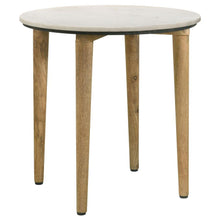 Load image into Gallery viewer, Aldis - Round Marble Top Side End Table - White And Natural