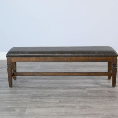 Homestead - Bench With Cushion Seat - Dark Brown / Black