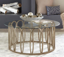 Load image into Gallery viewer, Monett - Round Glass Top Coffee Table - Chocolate Chrome