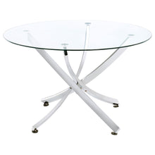 Load image into Gallery viewer, Beckham - 5 Piece Round Glass Top Dining Set - Chrome And White