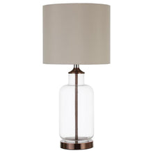 Load image into Gallery viewer, Aisha - Drum Shade Glass Table Lamp - Antique Brass