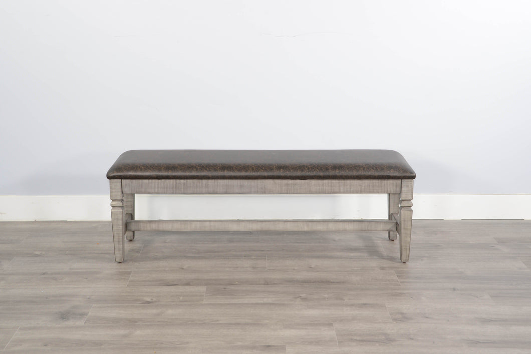 Homestead Hills - Bench, Cushion Seat - Dark Brown