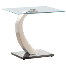 Load image into Gallery viewer, Pruitt - Rectangular Glass Top Metal Side End Table - Satin