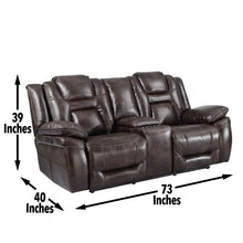 Load image into Gallery viewer, Oportuna - Dual Power Console Loveseat - Dark Brown