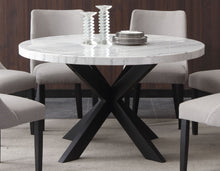 Load image into Gallery viewer, Xena - White Marble Top Round Table - Black