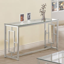 Load image into Gallery viewer, Merced - Glass Top Metal Entryway Sofa Console Table - Nickel