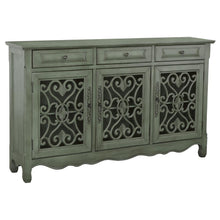 Load image into Gallery viewer, Madeline - 3-Drawer Scrollwork Accent Cabinet - Antique Green
