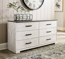 Load image into Gallery viewer, Shawburn - White / Black / Gray - Six Drawer Dresser - Pewter-tone pulls
