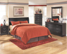 Load image into Gallery viewer, Huey - Black - Queen Sleigh Headboard