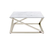 Load image into Gallery viewer, Zurich - Faux White Marble Top Coffee Table - White