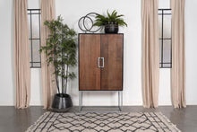 Load image into Gallery viewer, Borman - 2 Door Home Bar Cabinet Wine Storage - Walnut And Black