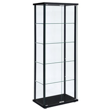 Load image into Gallery viewer, Delphinium - 5-Shelf Clear Glass Curio Display Cabinet - Black