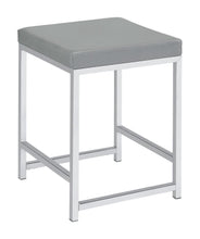 Load image into Gallery viewer, Umbridge - Upholstered Square Padded Cushion Vanity Stool - Light Gray