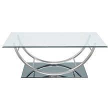 Load image into Gallery viewer, Danville - Rectangular U-Shaped Glass Top Coffee Table - Chrome