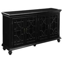 Load image into Gallery viewer, Kovu - 4 Door Wood Lattice Storage Accent Cabinet - Black