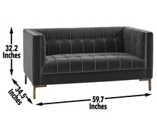 Load image into Gallery viewer, Isaac - Stitch Velvet Loveseat