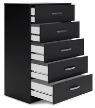 Load image into Gallery viewer, Finch - Black - Five Drawer Chest - 46&quot; Height