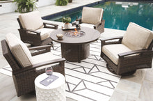 Load image into Gallery viewer, Paradise Trail - Medium Brown - 5 Pc. - Conversation Set With 4 Swivel Lounge Chairs