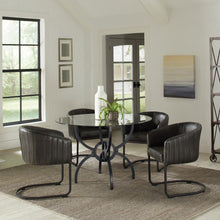 Load image into Gallery viewer, Aviano - 5 Piece Round Glass Top Dining Table Set - Gunmetal