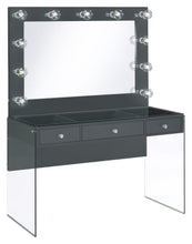 Load image into Gallery viewer, Afshan - 3-Drawer Vanity Set With Lighting - Gray High Gloss