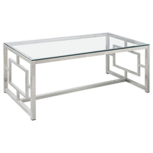 Load image into Gallery viewer, Merced - Rectangular Glass Top Coffee Table - Nickel