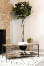 Load image into Gallery viewer, Gerbera - Wood Accent Bench With Shelf - Natural And Gunmetal