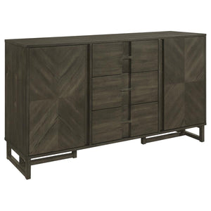 Kelly - 3-Drawer Storage Dining Sideboard Buffet - Dark Gray