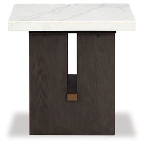 Burkhaus - White / Dark Brown - Rectangular End Table