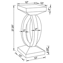 Load image into Gallery viewer, Amalia - Square Mirrored Acrylic Crystal Side End Table - Silver