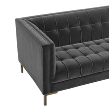 Load image into Gallery viewer, Isaac - Channel Stitch Velvet Sofa
