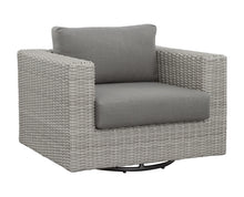 Load image into Gallery viewer, Blakley - Outdoor Swilvel Chair (Set of 2) With Half Round Wicker - Gray