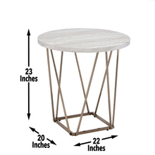 Load image into Gallery viewer, Rowyn - 3 Piece Table Set, Faux Marble Paper Top - White