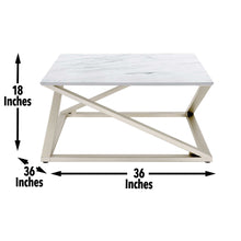 Load image into Gallery viewer, Zurich - Faux White Marble Top Coffee Table - White