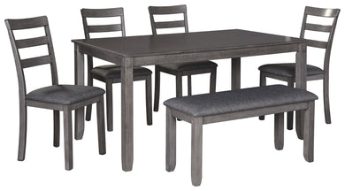 Bridson - Gray - Rect Drm Table Set (Set of 6)