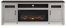 Load image into Gallery viewer, Darborn - Gray / Brown - 88&quot; TV Stand With Electric Infrared Fireplace Insert