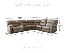 Load image into Gallery viewer, Segburg - Driftwood - Left Arm Facing Power Sofa With Console 4 Pc Sectional