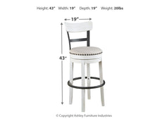 Load image into Gallery viewer, Valebeck - Tall Upholstered Swivel Barstool