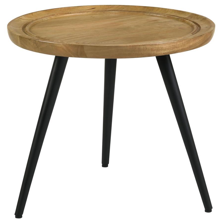 Zoe - Round Mango Wood Side End Table - Natural