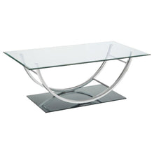 Load image into Gallery viewer, Danville - Rectangular U-Shaped Glass Top Coffee Table - Chrome