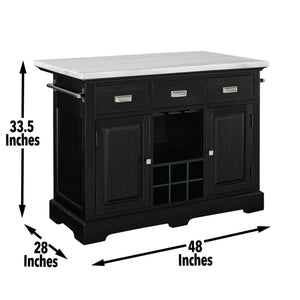 Aspen - Kitchen Island - Black