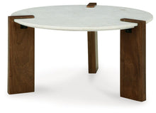 Load image into Gallery viewer, Isanti - White / Brown - Round Cocktail Table