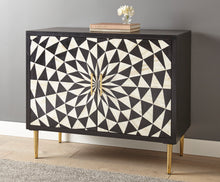Load image into Gallery viewer, Benzara - 2 Door Bone Inlay Cabinet - Black